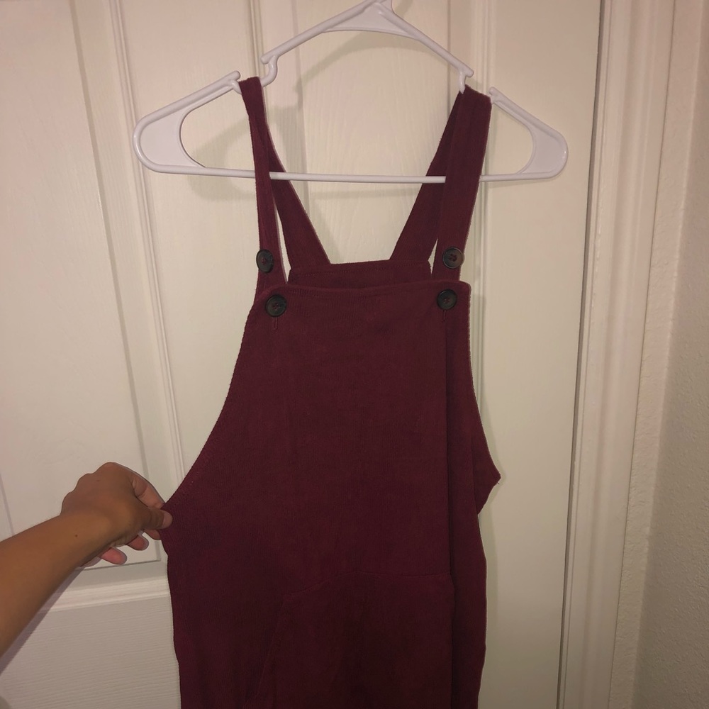 overall short dress